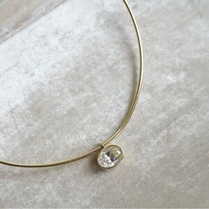 Nicola Bathie Golden Collar Necklace with Bezel Charm